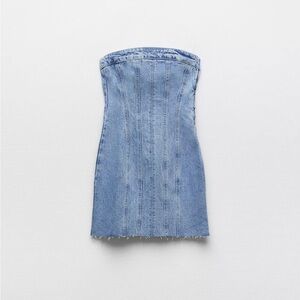 Zara Strapless Denim Dress, size xs